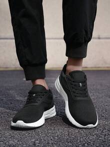 Giày thường ngày rộng rãi thoáng khí cho nam, thiết kế Unisex, phù hợp cho hoạt động ngoài trời, mùa xuân/hè, đen trắng, thường ngày, thể thao, kỳ nghỉ, quà tặng - trắng và đen - Xem 4