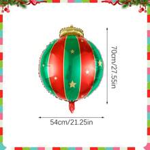 5/6 件圣诞红和绿色悬挂铝箔气球，包括圣诞球和 4D 糖果形悬挂气球，适用于圣诞派对装饰、冬季新年假期派对装饰、生日庆祝、圣诞主题活动和场景、室内和室外圣诞装饰、圣诞树悬挂气球 - 彩色 - 查看 17