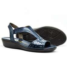 Women's Flat Sandals Rest - Navy Blue - View 3