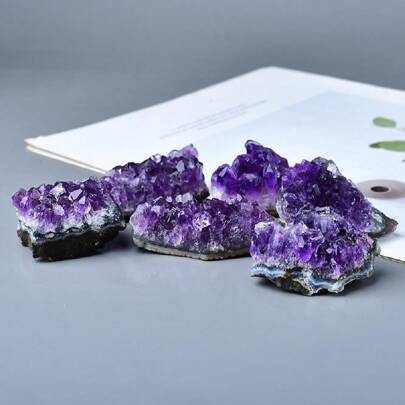 1 ADET Yüksek Kaliteli Uruguay Ametist Kuvars Jeot Kümesi Uygun Fiyat %100 Numune Doğal Şifalı Değerli Taş Kümesi Ev Dekoru İçin