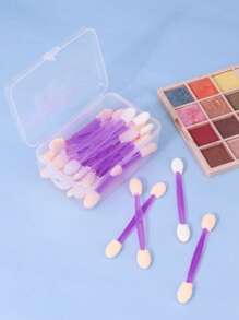 RANCAI 30pcs/Box Double-Ended Latex Makeup Sponge Eyeshadow Brushes, Can Be Used As Nail Sponge Brushes And Cosmetic Brushes, Disposable Makeup Tools - Multicolor - View 14