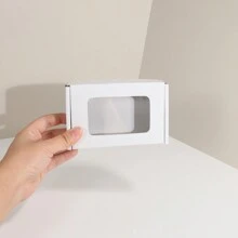 10 piezas Cajas de cartón blancas con ventana, cajas de embalaje con ventana transparente, materiales de embalaje, cajas de regalo, cajas de cartón corrugado, cajas postales, de vuelta a la escuela Día de San Valentín - Blanco - Ver 14