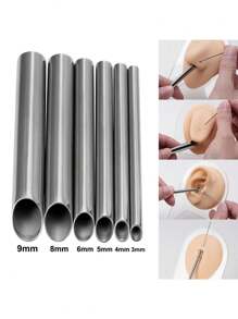 AVYRING 1pc Needles Receiving Tube Body Jewelry Holding Piercing Tool Stainless Steel Piercing Receiving Tube Accepts Tools Kit 3-9mm