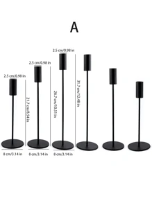 Europejski Retro Czarny Metalowy Świecznik Zestaw 6, Odpowiedni Na Wesela, Przyjęcia, Romantyczne Kolacje, Festiwale, Boże Narodzenie, Bary, Przyjęcia, Dekoracje Domu Świeczniki