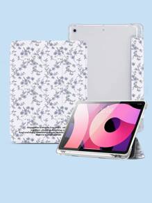 花朵保护套兼容 iPad 10.2 英寸 2021/2020 iPad 第 9/8 代，兼容 Galaxy Tab A8 10.5 英寸 2022，标签保护套，带笔架，支持自动睡眠/唤醒盖 - 彩色 - 查看 6