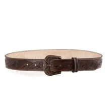 Unisex Country Belt With Notched Feather Removable Buckle 4cm Width - 鏽棕色 - 查看 5