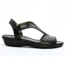 Sandalias planas de mujer Descanso - Negro - Ver 2