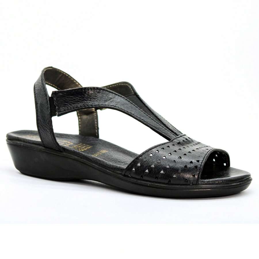 Sandalias planas de mujer Descanso - Negro - Ver 1