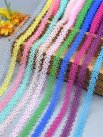 10yards/Lot Lace Ribbon Tape 14mm Top Quality Lace Trim DIY Embroidered Lace For Sewing African Lace Fabric Clothing Accessories