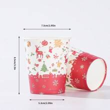 10 件/25 件一次性纸杯，圣诞主题镂空纸杯，适用于冷饮和咖啡，适合生日派对、家庭聚会、野餐、装饰、派对用品、派对礼品 - 彩色 - 查看 2