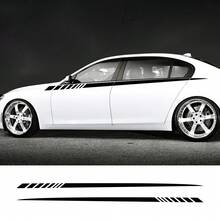汽车长条腰线通用贴纸汽车两侧车身乙烯基贴膜 DIY 装饰贴花赛车运动造型汽车改装配件
