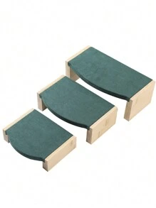 1pc/3pcs Expositor de joias de madeira maciça, Expositor de joias de colar de pulseira, Conjunto de três peças de suporte de exibição de joias de mesa de chá, Suporte de ornamento multifuncional, disponível em três tamanhos: grande, médio e pequeno