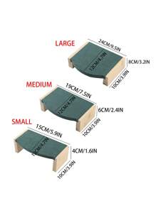 1pc/3pcs Expositor de joias de madeira maciça, Expositor de joias de colar de pulseira, Conjunto de três peças de suporte de exibição de joias de mesa de chá, Suporte de ornamento multifuncional, disponível em três tamanhos: grande, médio e pequeno