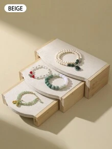 1pc/3pcs Expositor de joias de madeira maciça, Expositor de joias de colar de pulseira, Conjunto de três peças de suporte de exibição de joias de mesa de chá, Suporte de ornamento multifuncional, disponível em três tamanhos: grande, médio e pequeno