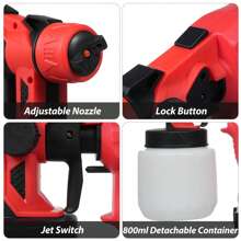 AYYUFE 1 X Paint Sprayer Cordless Paint Sprayer With 4 Nozzles 38000Rpm High Speed ​​3 Modes Adjustable Wide Use Rechargeable Paint Sprayer 10.43" X 10.24"