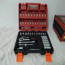 Bộ dụng cụ thủ công đa năng 53 món, thép crom vanadi, thích hợp để sửa chữa ô tô, xe máy, xe đạp, hộp kim loại bền - Nhiều màu - Xem 12