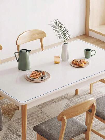 1pc PVC Transparant Tafelkleed, Waterdicht, Oliebestendig, Hittebestendig, Gemakkelijk te Reinigen Tafelmat Voor Eetkamer