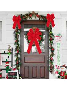 1/4 件装圣诞红色蝴蝶结，多耳圣诞树装饰丝带蝴蝶结吊坠，节日派对氛围装饰道具，家居生活用品，圣诞装饰用品，圣诞树装饰，圣诞派对圣诞氛围装饰道具，圣诞装饰，圣诞礼物，圣诞装饰，房间装饰，家居装饰，冬季圣诞装饰，家居圣诞礼物，圣诞装饰