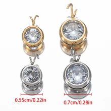 10 piezas de encantos de aro abierto de acero inoxidable con piedras de CZ, para hacer joyas DIY, pulsera, pendientes, accesorios - colgante - Ver 2