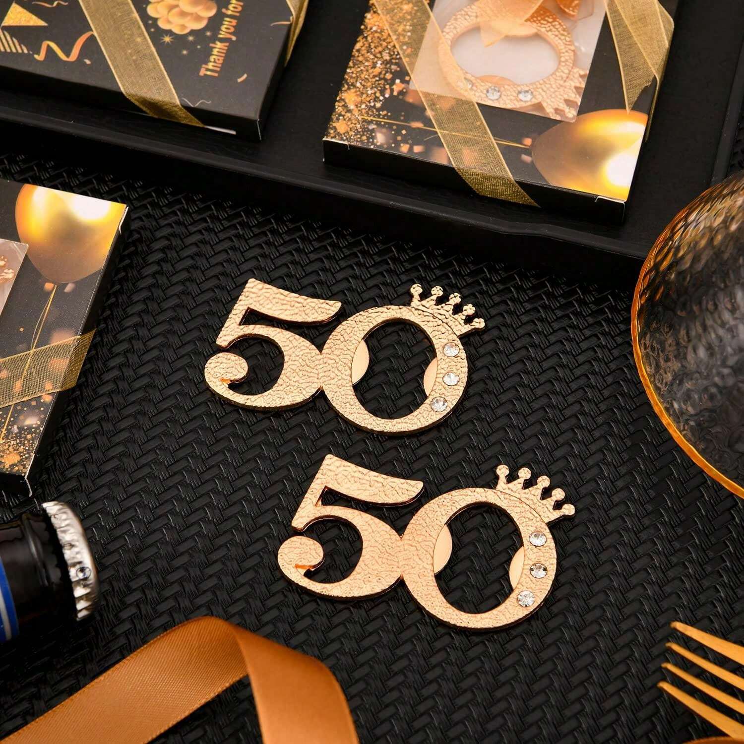 Black Gold 50th Birthday Party Bottle Opener, Popular Gifts For 50th