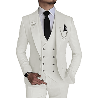 Men's Autumn & Winter Suit Sets Suitable For The Christmas Double Eleven And Friday Promotions Traje De Hombre Elegante Mens Suit One Button Business Suits 3 Pieces Wedding Grooms Tuxedos Blazer Vest Pants Formal Suit Concert Graduation Season Size XS-3XL