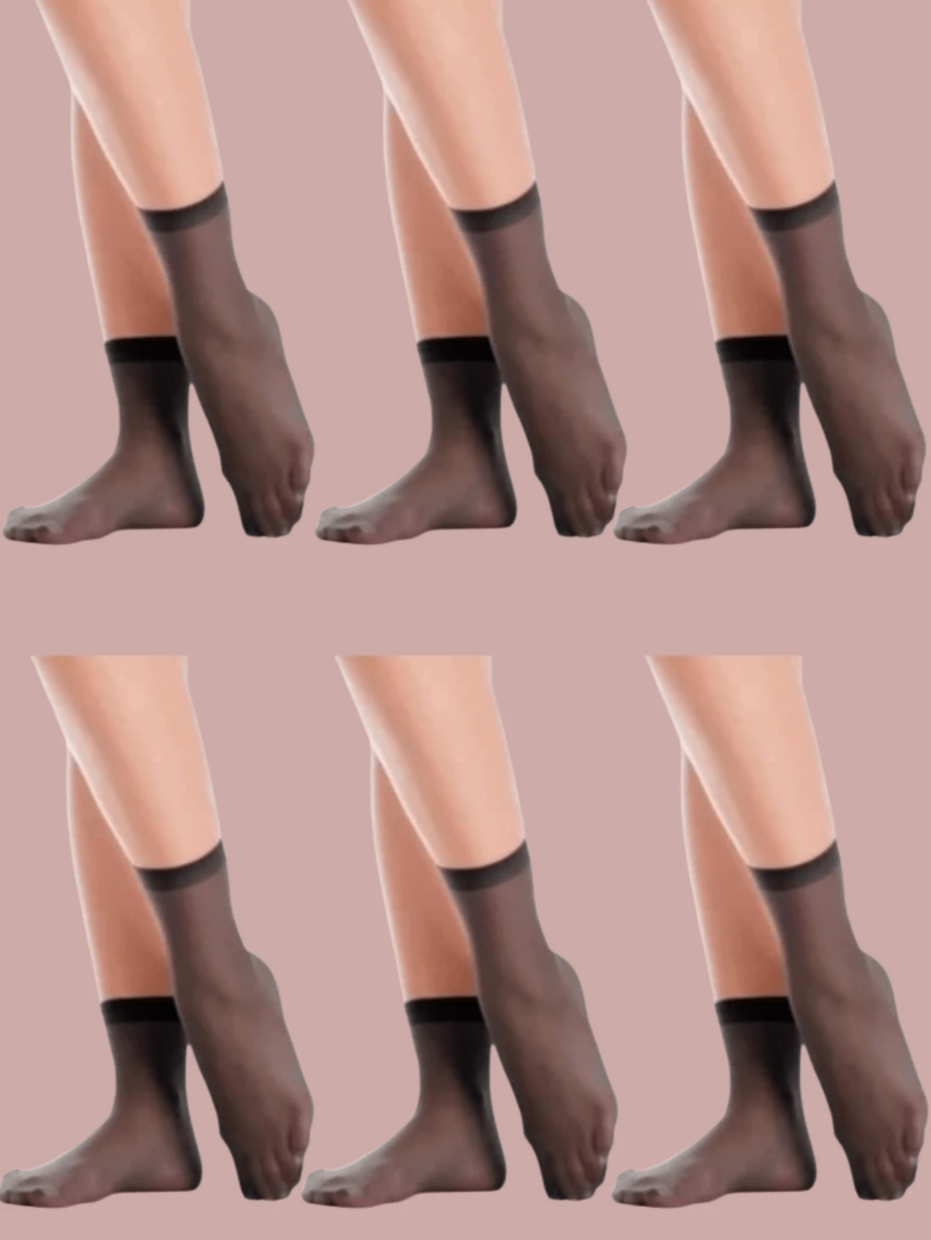 Kit 6 Pairs Of Thin Sock Trifil Thread 20 - màu đen - Xem 1