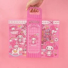 Sanrio Planner 徽章套装：My Melody 闪光笔和记事本、Kuromi 可爱胶带饰品礼盒、My Melody 笔记本吊坠装饰、Kuromi 豪华生日礼物 - 彩色 - 查看 9