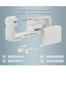 4-8 件装耳洞穿刺枪套装，一次性耳洞穿刺枪配银耳环安全耳洞穿刺枪套装工具 - 彩色 - 查看 4