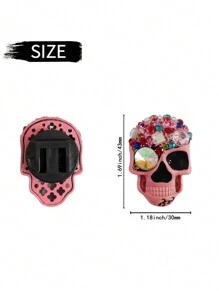 1pc Retro Rhinestone Skull Shaped Car Vent Air Freshener, Suitable For Car Air Conditioning Vent - Multicolor - View 7
