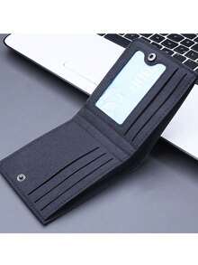 1件26字母卡通糖果元素钱包通用短款钱包男女生卡夹短钱包个性帆布双折钱包男孩女孩万圣节创意礼物生日 - 黑色 - 查看 3