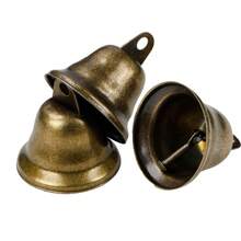 10Pcs Vintage Bronze Craft Jingle Bells - 40 X 35mm - Mini Hanging Bells For DIY Crafts, Decorations, Christmas, Weddings, Jewellery, Wind Chimes And Dog Potty Training/Housebreaking,Christmas