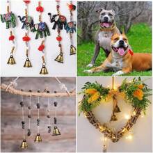 10Pcs Vintage Bronze Craft Jingle Bells - 40 X 35mm - Mini Hanging Bells For DIY Crafts, Decorations, Christmas, Weddings, Jewellery, Wind Chimes And Dog Potty Training/Housebreaking,Christmas