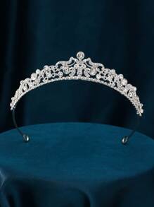1 件时尚优雅女士公主皇冠，婚礼派对新娘发饰 - 銀色 - 查看 12