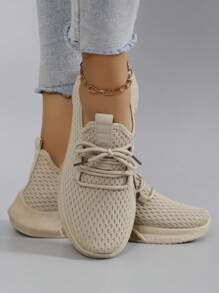 Giày thể thao nam thời trang mùa xuân mới, thoáng khí, nhẹ, thoải mái, chống trượt - Màu Khaki - Xem 4