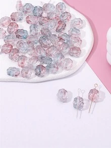 10 hạt mặt dây chuyền hình khối pha lê thủy tinh màu ngẫu nhiên, phụ kiện vòng tay trang sức tự làm, phong cách cổ điển - Phụ kiện thương hiệu hoa Sugar Cube - Xem 4