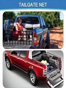 Tailgate Net For Pickup Truck Bed - Cargo Trucks Bed Divider For Full Size Truck 60'' X 18'' (Black) - Mesh Tail Gate Competible With C Hevy,  F Ord, T Acoma, T Oyota, R Am Etc