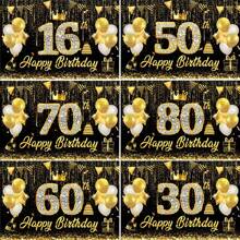 AFYPRTY 1 pieza 100*150cm Fondo de fiesta de 18 cumpleaños con números de strass, fondo de poliéster negro y dorado, accesorio fotográfico, decoración de fiesta de cumpleaños 16, 30, Navidad - Multicolor - Ver 1