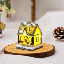 1pc Đồ trang trí Giáng sinh bằng nhựa Giáng sinh Ngôi nhà nhỏ Cảnh quan nhỏ Đồ trang trí ngôi nhà tuyết phát sáng, Giáng sinh - Nhiều màu - Xem 22