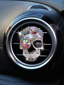 1pc Retro Rhinestone Skull Shaped Car Vent Air Freshener, Suitable For Car Air Conditioning Vent - Multicolor - View 13