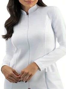 cimmuovere 大码女式护士服，纽扣前襟，多口袋设计，适合医院、护理、实验室工作