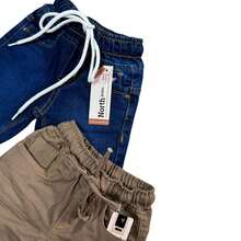 Two-Piece Jogger Shorts Set, Twill/Denim For Boys - 藍色 - 查看 4