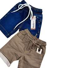 Two-Piece Jogger Shorts Set, Twill/Denim For Boys - 藍色 - 查看 2