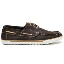 Docksides Men's Lace Up Nubuck Leather Casual Shoes - 鏽棕色 - 查看 2