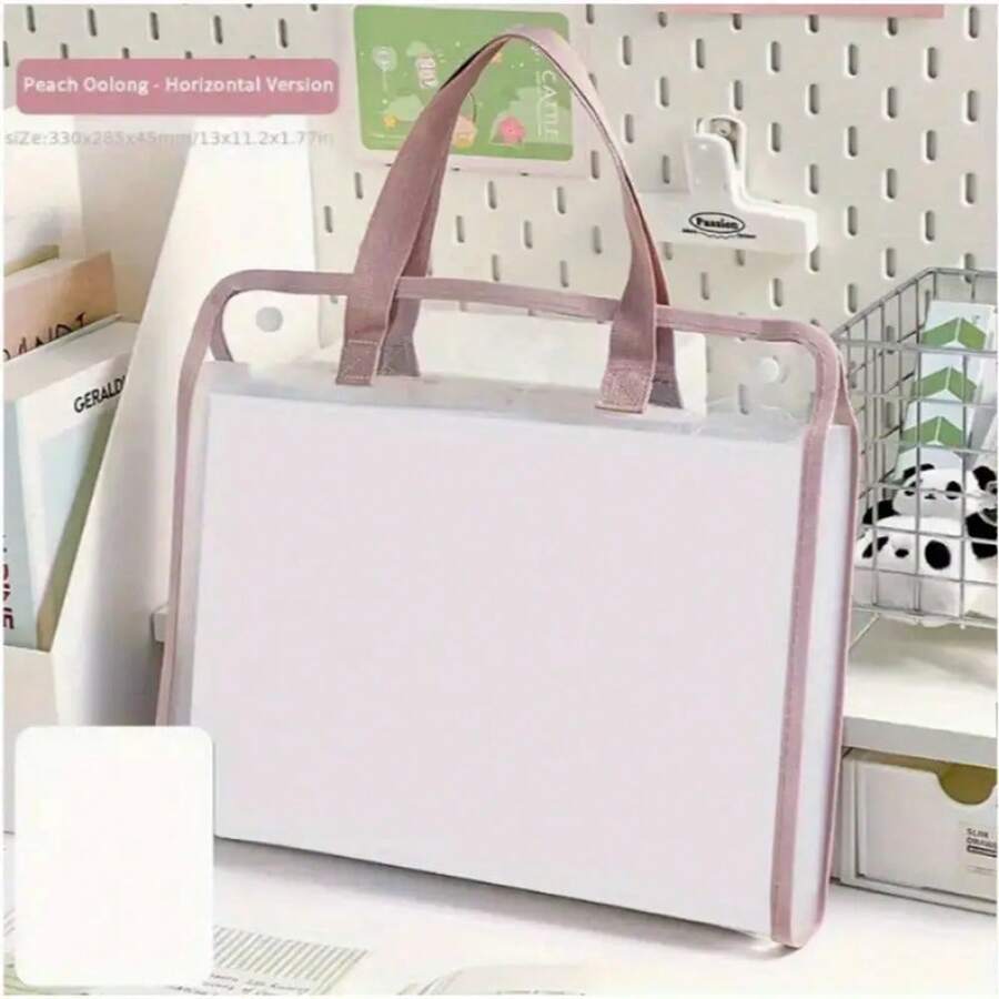 A4 Organizer Portable Document Bag: Waterproof, Transparent, Multi-Layer Compartment, Creative Design, Back To School School Supplies - Portable Information Storage Bag