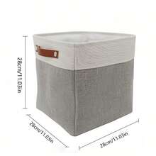 1PC Giỏ đựng đồ có thể gập lại, Dùng để sắp xếp hộp đựng đồ bằng vải, Giỏ đựng đồ có thể gập lại, Giỏ đựng đồ hình khối, Hộp đựng đồ bằng vải, Giỏ đựng đồ hình khối, Giỏ đựng quần áo có tay cầm bằng da PU, Thích hợp để làm quà tặng, Giỏ đựng đồ lớn, Dùng để đựng đồ chơi, sách, chăn - Nhiều màu - Xem 3