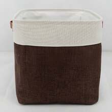 1PC Giỏ đựng đồ có thể gập lại, Dùng để sắp xếp hộp đựng đồ bằng vải, Giỏ đựng đồ có thể gập lại, Giỏ đựng đồ hình khối, Hộp đựng đồ bằng vải, Giỏ đựng đồ hình khối, Giỏ đựng quần áo có tay cầm bằng da PU, Thích hợp để làm quà tặng, Giỏ đựng đồ lớn, Dùng để đựng đồ chơi, sách, chăn - Nhiều màu - Xem 12
