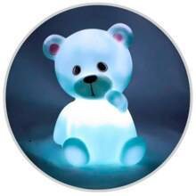 Luminaria Urso Infantil Realista Abajur Decoração Para Quarto Sala - Branco - Visão 4