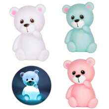 Luminaria Urso Infantil Realista Abajur Decoração Para Quarto Sala - Branco - Visão 2