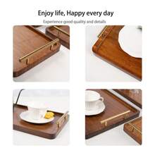 1 szt. Taca bambusowa z uchwytami, taca śniadaniowa, duże drewniane tace do jedzenia, pracy, przechowywania, używana w kuchni, salonie, sypialni