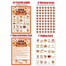 Juego de Bingo de Acción de Gracias, set de 34 piezas, paquete de tarjetas de jugador - 24 tarjetas de Bingo de Acción de Gracias para actividades familiares y de adultos, juegos para fiestas de Acción de Gracias, artículos para fiestas de Acción de Gracias, Navidad - Multicolor - Ver 7